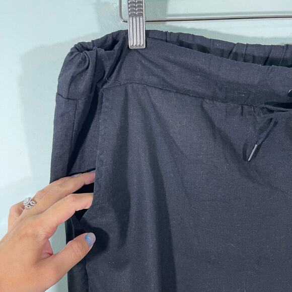 Saks Fifth Avenue Women's Black Linen Blend Cargo Jogger Size XL - Picture 5 of 7